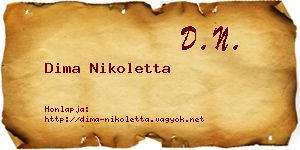 Dima Nikoletta névjegykártya